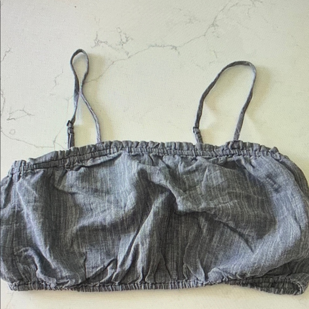 Gray Strappy Crop Top